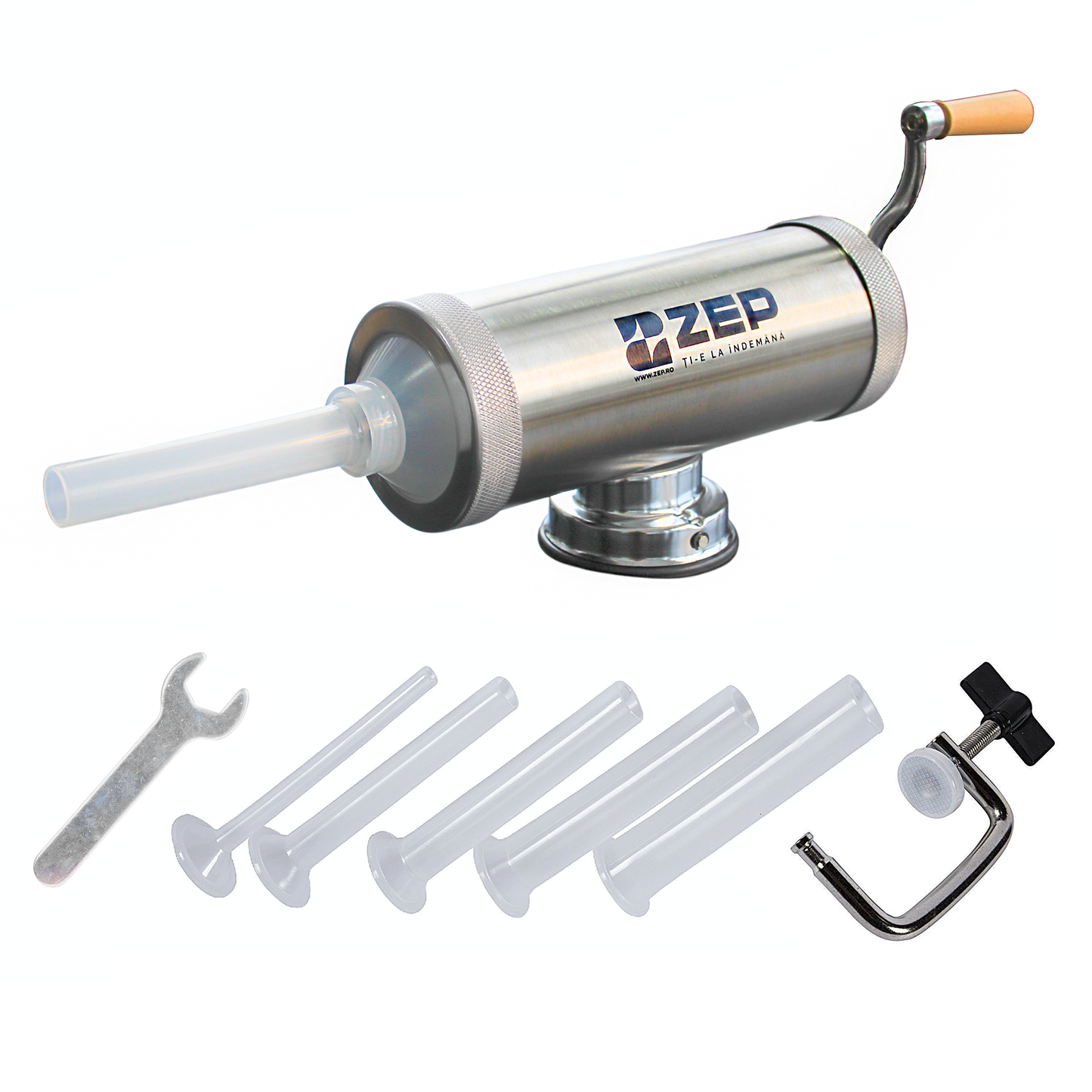 Aparat facut carnati ZEP, capacitate 2.5 kg, aluminiu inoxidabil, cu 5 palnii