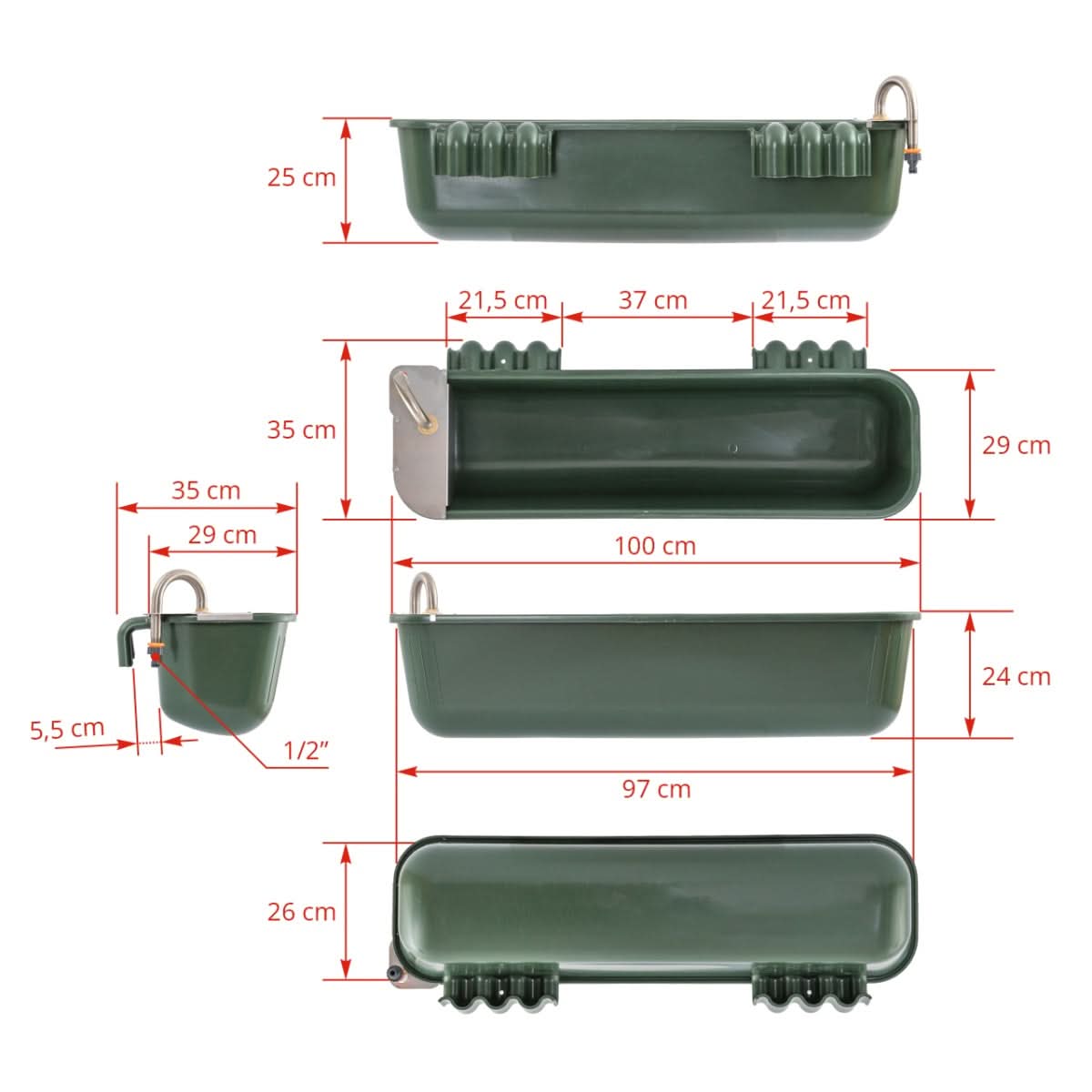 Adapatoare bovine 42L cu plutitor si racord furtun 1/2"