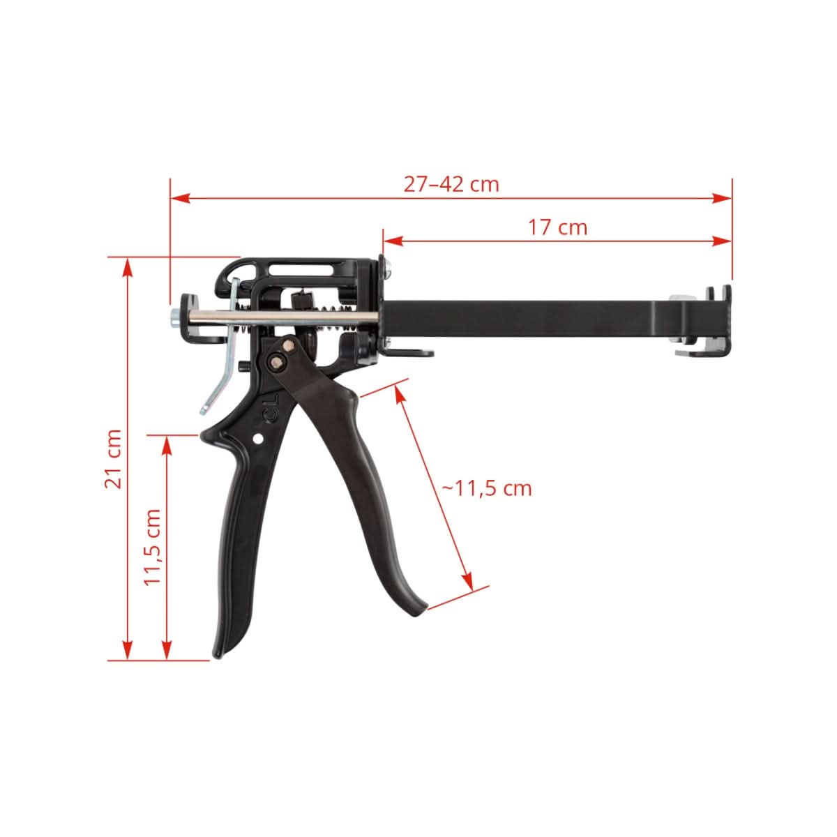 Pistol dozator pentru cartus cu adeziv din 2 componente, 160 ml