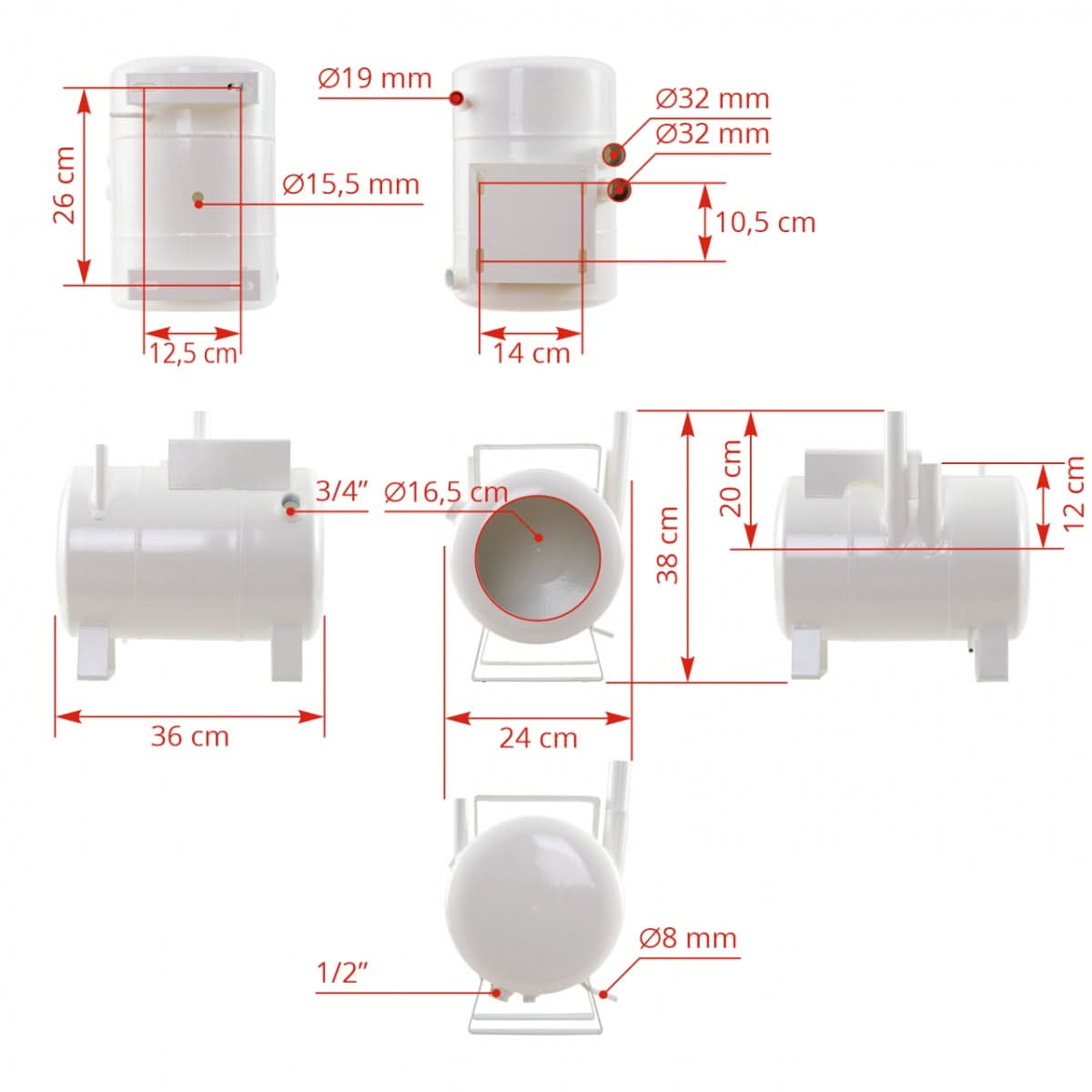 Rezervor de vid 18L pentru aparate de muls