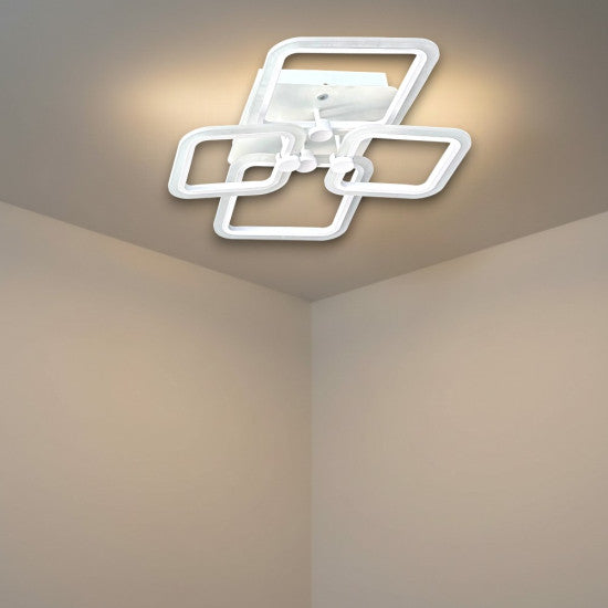 Lustra LED Patrata 80W, 4 Brate, 600x120 mm, 3 Culori, IR