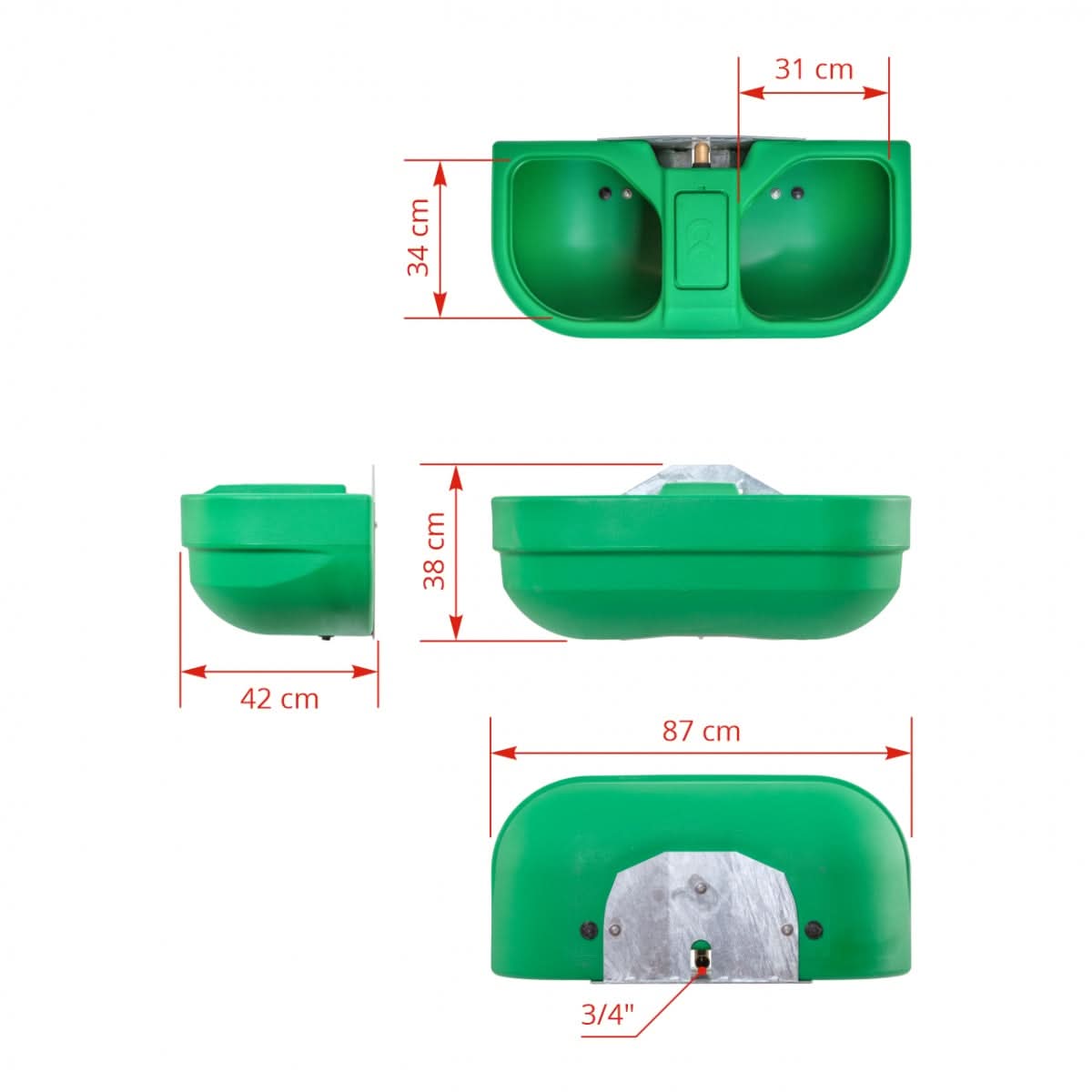 Adapatoare dubla plastic 58 litri cu nivel constant si supapa plutitor 3/4 toli