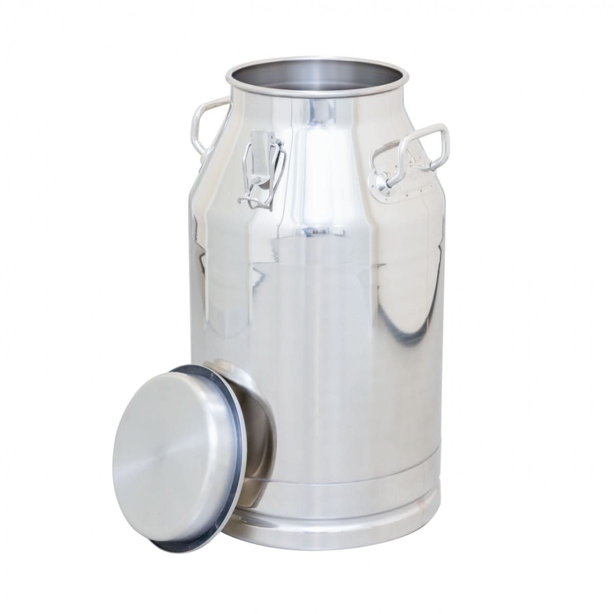 Bidon inox 40 litri pentru transport lapte - capac tip clips, etans
