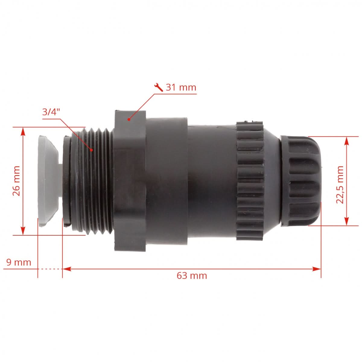 Regulator de presiune pentru rezervor vid 3/4"