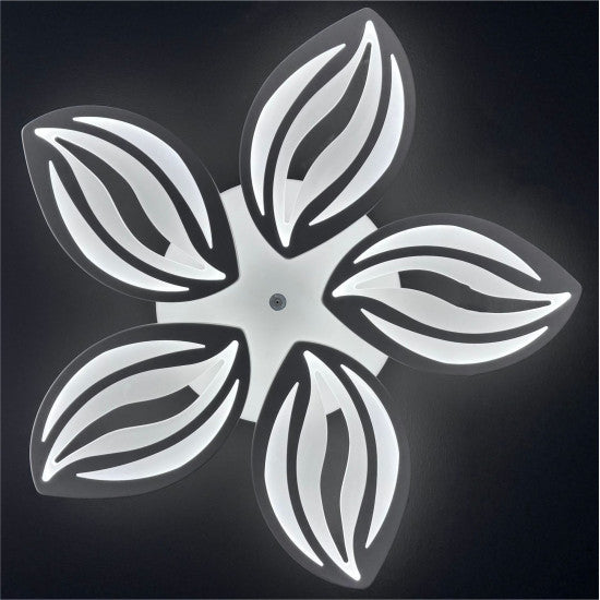 Lustra LED Dimabila 80W, 5 Brate, Telecomanda IR, 3 Culori, 48 cm