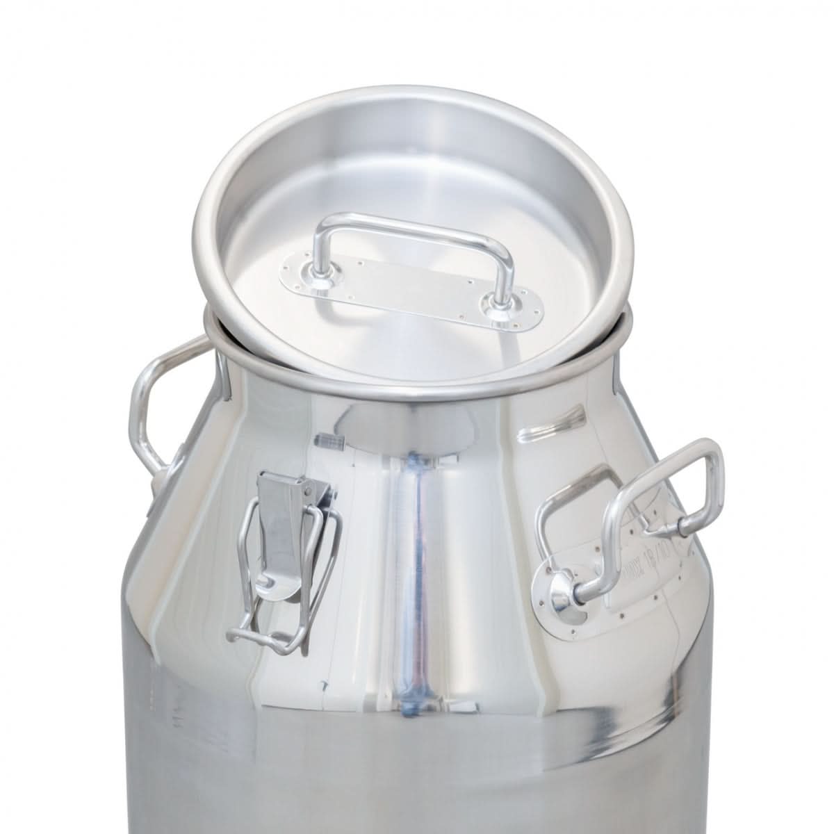 Bidon inox 40 litri pentru transport lapte - capac tip clips, etans