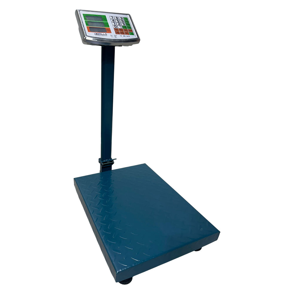 Cantar electronic Brillo 350kg cu brat rabatabil, afisaj LED dublu, platforma 40x50cm, platan inox