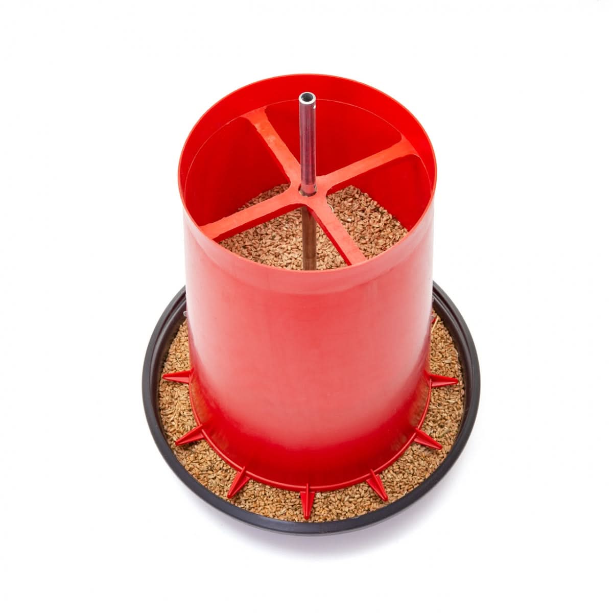 Hranitoare plastic premium 20 litri cu grila anti-risipa pentru pasari de curte