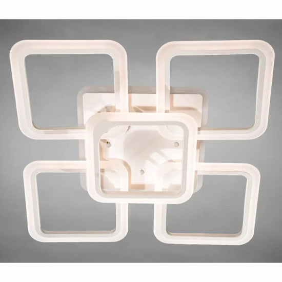 Lustra LED Patrata 104W, 5 Brate, 610x90 mm, 3 Culori, IR