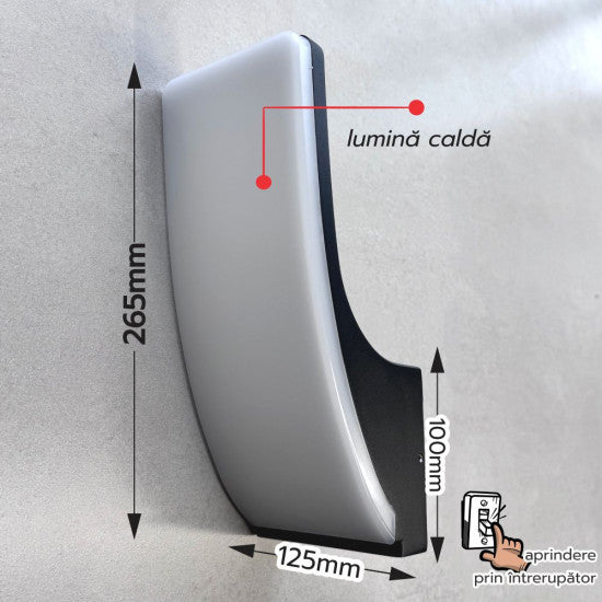 Aplica perete Some 15W, IP65, 1350 lm, 3000K