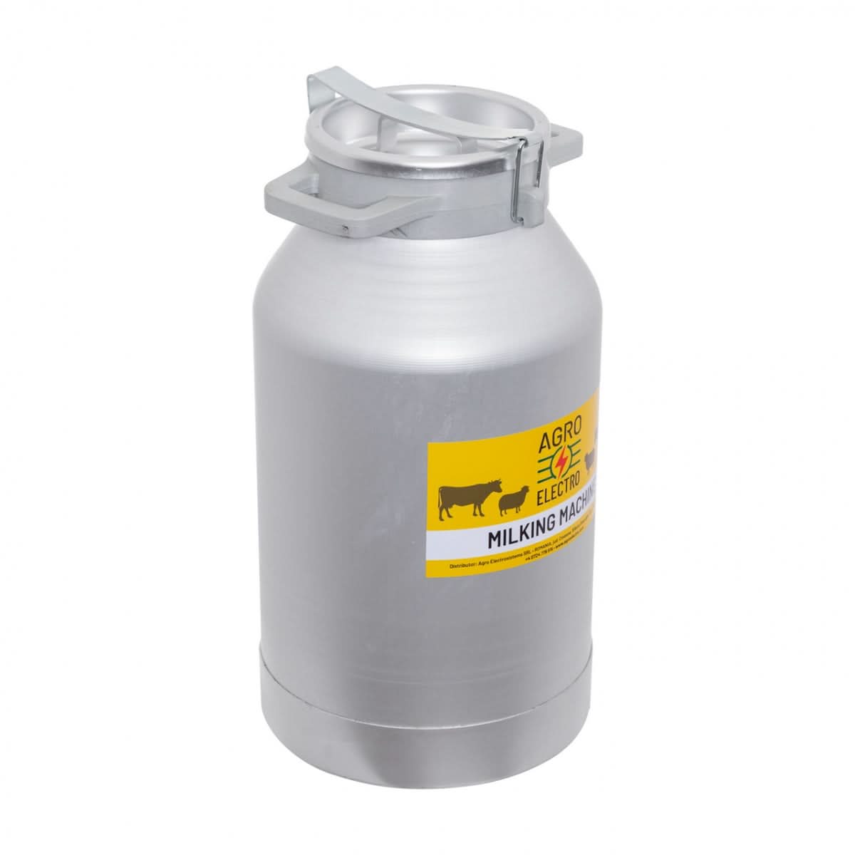 Bidon aluminiu 30 litri pentru transport lapte - capac tip clips, etans