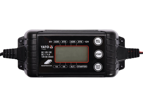 Redresor digital 6/12V, 1/4A, pentru baterii auto si moto, 120Ah max Yato YT-83033 - imagine produs 2