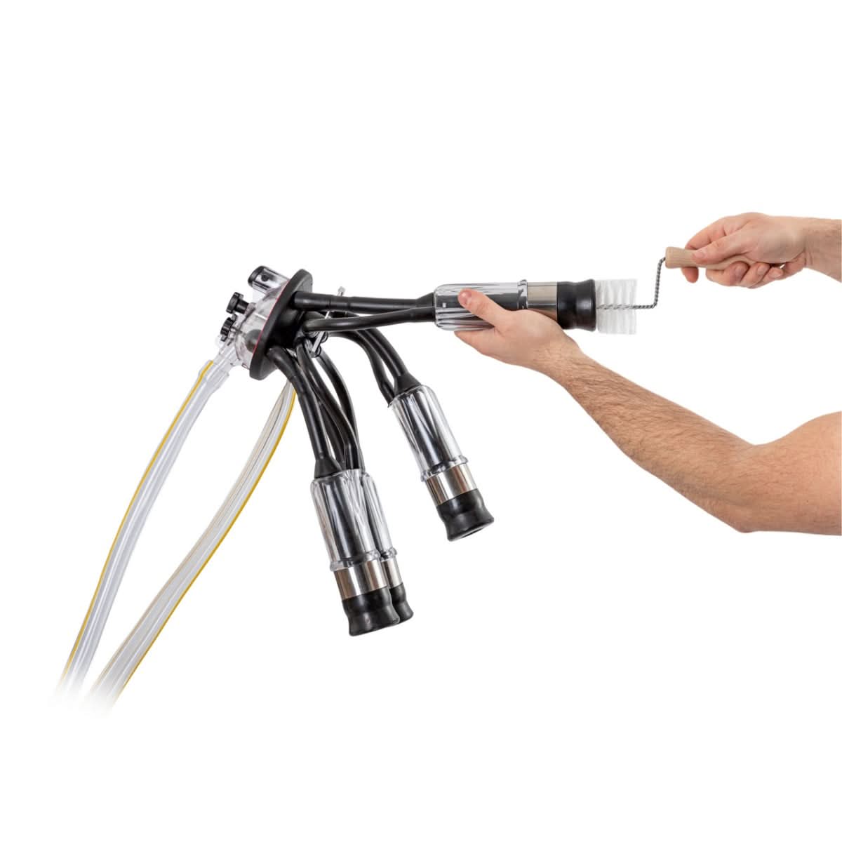 Perie spirala curatare mansoane 40 cm cu maner lemn