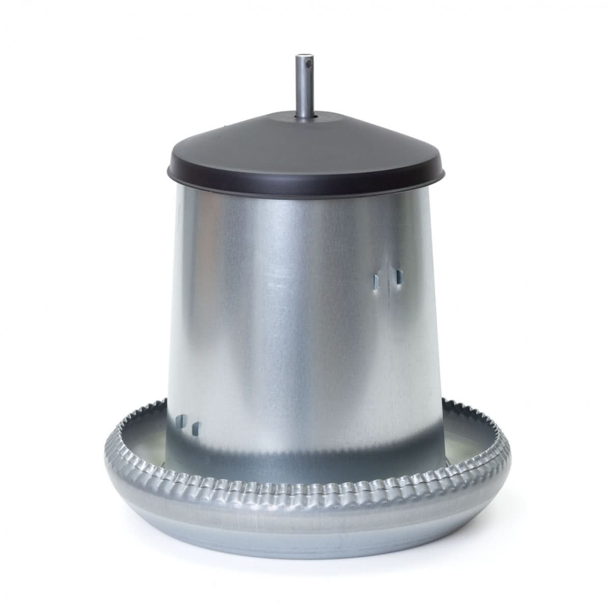 Hranitoare metal galvanizat 8 litri cu grila anti-risipa pentru pasari adulte