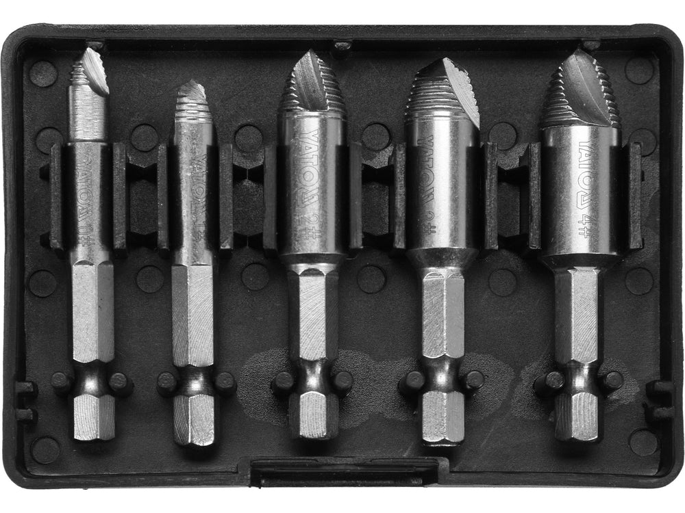 Set extractoare suruburi rupte, 5 bucati, Yato YT-06035, otel HSS