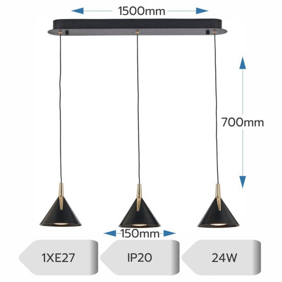 Lustra LED Gemini 24W, 1900 lm, 3000-6500K, Cafenie