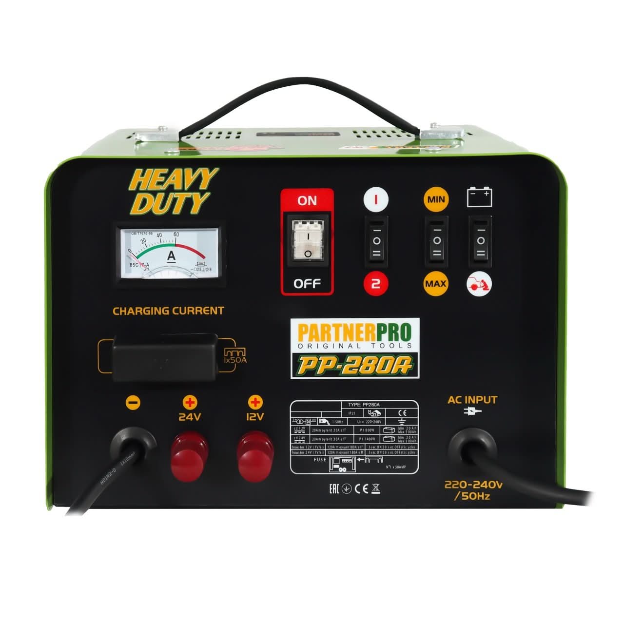 Robot de pornire auto PARTNERPRO PP-280A, 1000 W, 280 A, compatibil 12/24 V