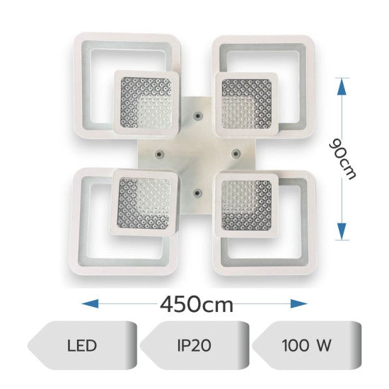 Lustra LED PATIENTIA 100W, 8 Brate, 450x90 mm, 3 Culori, IR