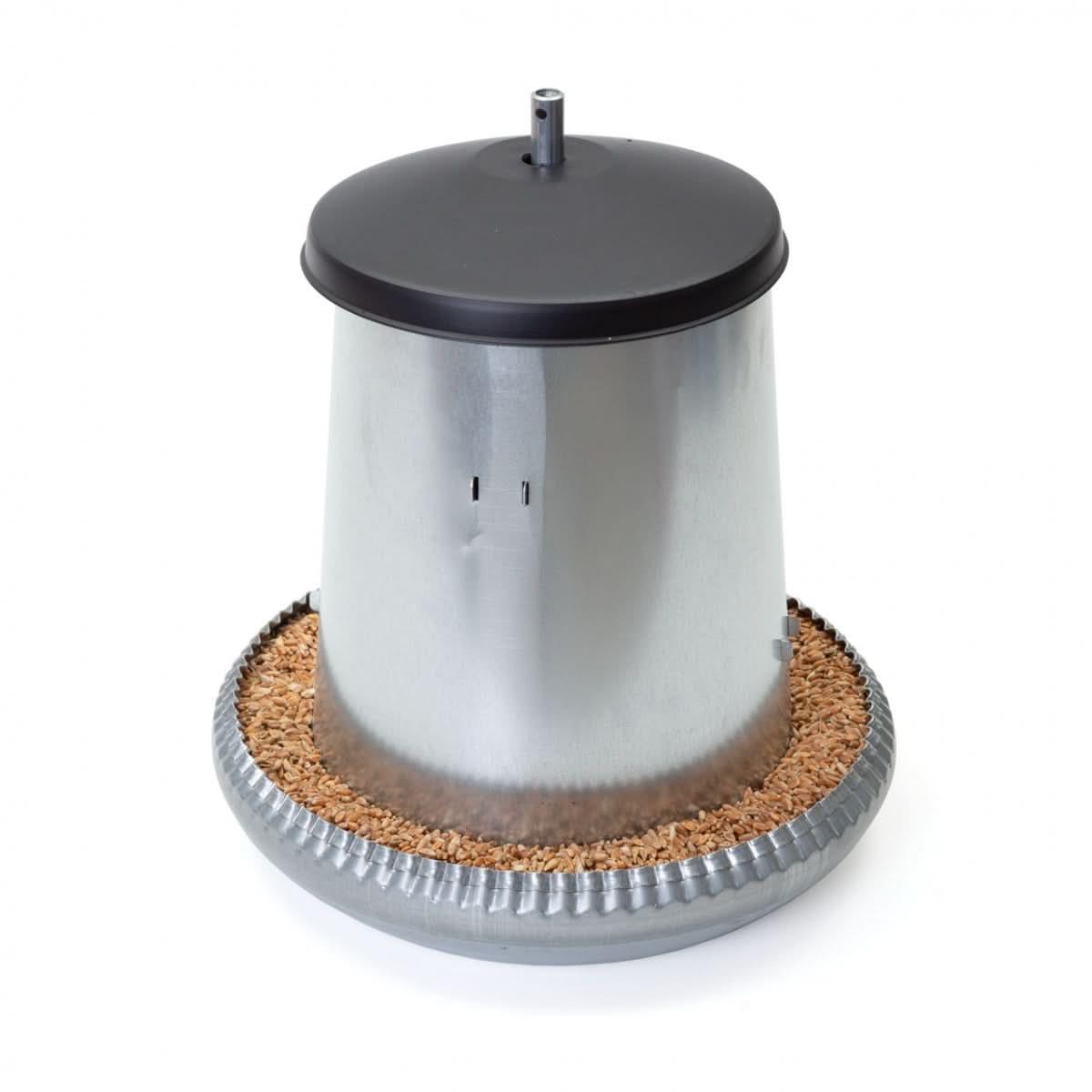 Hranitoare metal galvanizat 8 litri cu grila anti-risipa pentru pasari adulte