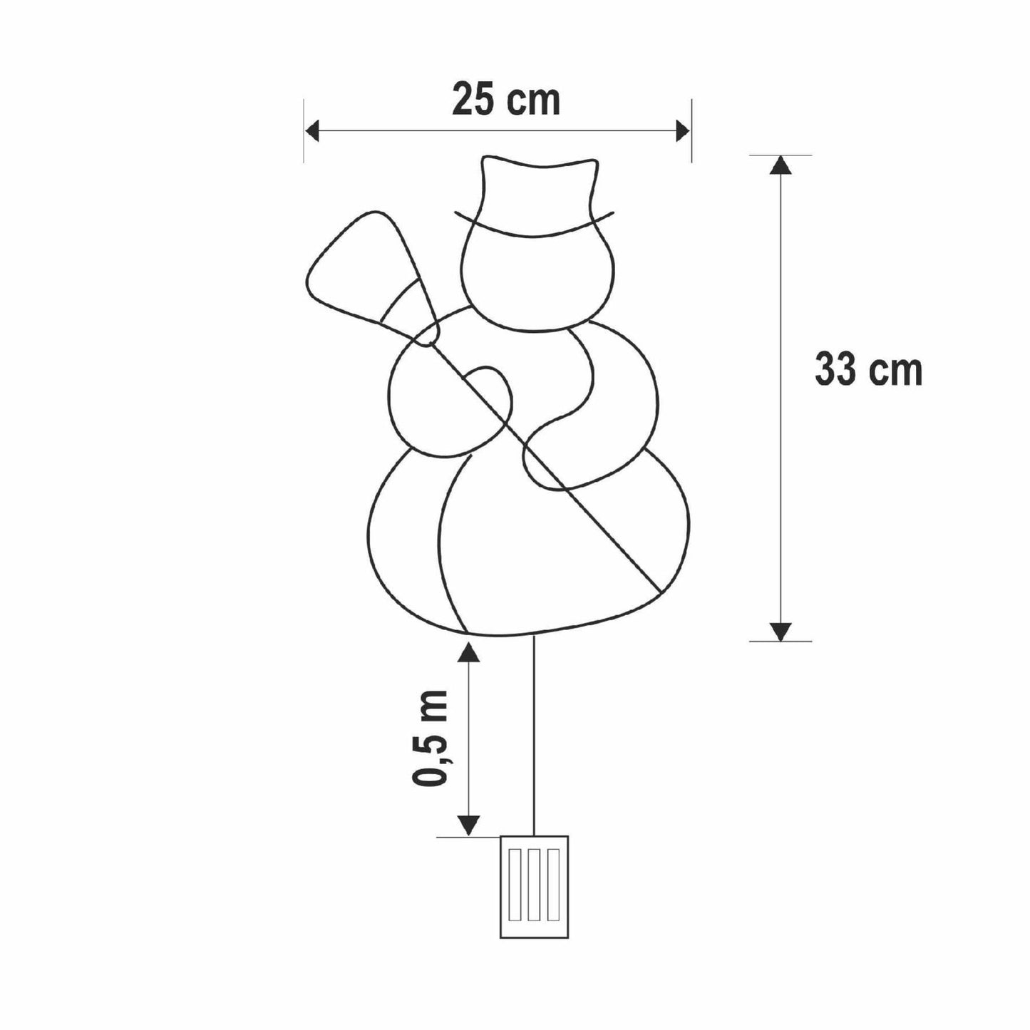 Decor Fereastra LED Om de Zapada, 35 LED Alb Cald, Timer 6/18h, pe Baterii, KID507BWW