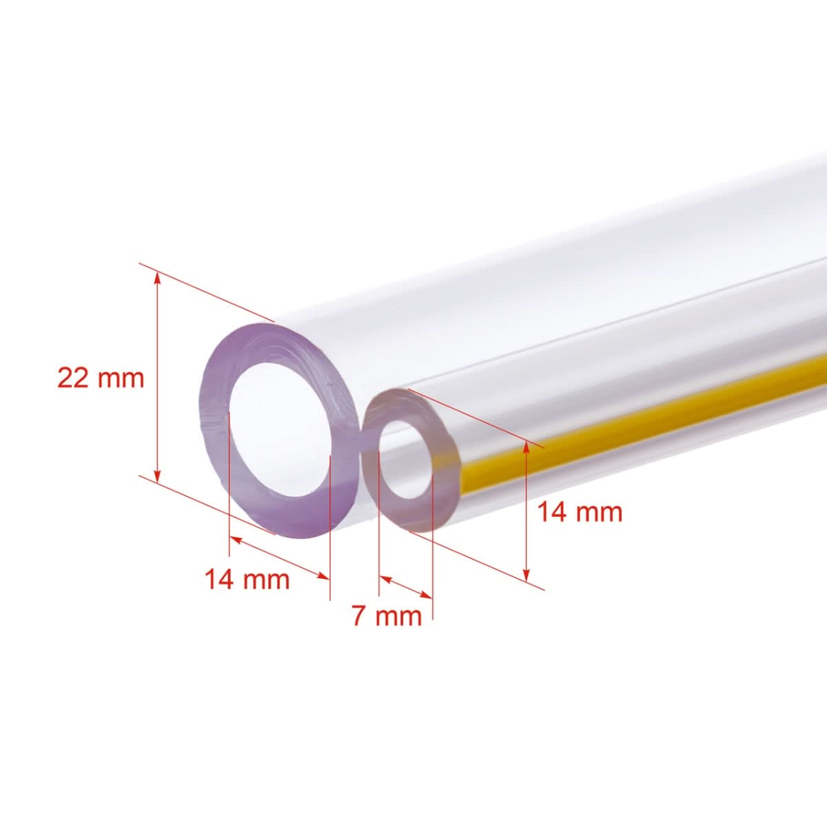 Furtun dublu vid + lapte 14/22 + 7/14 mm pentru aparate de muls - conectare colector, bidon și pulsator