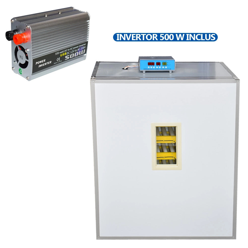 Incubator oua profesional, ZEP-500, Invertor 500W inclus, capacitate 500 oua gaina, 348 oua rata, 164 oua gasca, 1298 oua prepelita