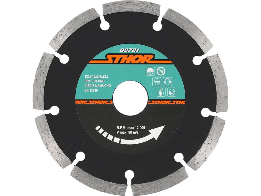 Disc diamantat segmentat Sthor 08781, 125 mm, pentru taiere beton si piatra