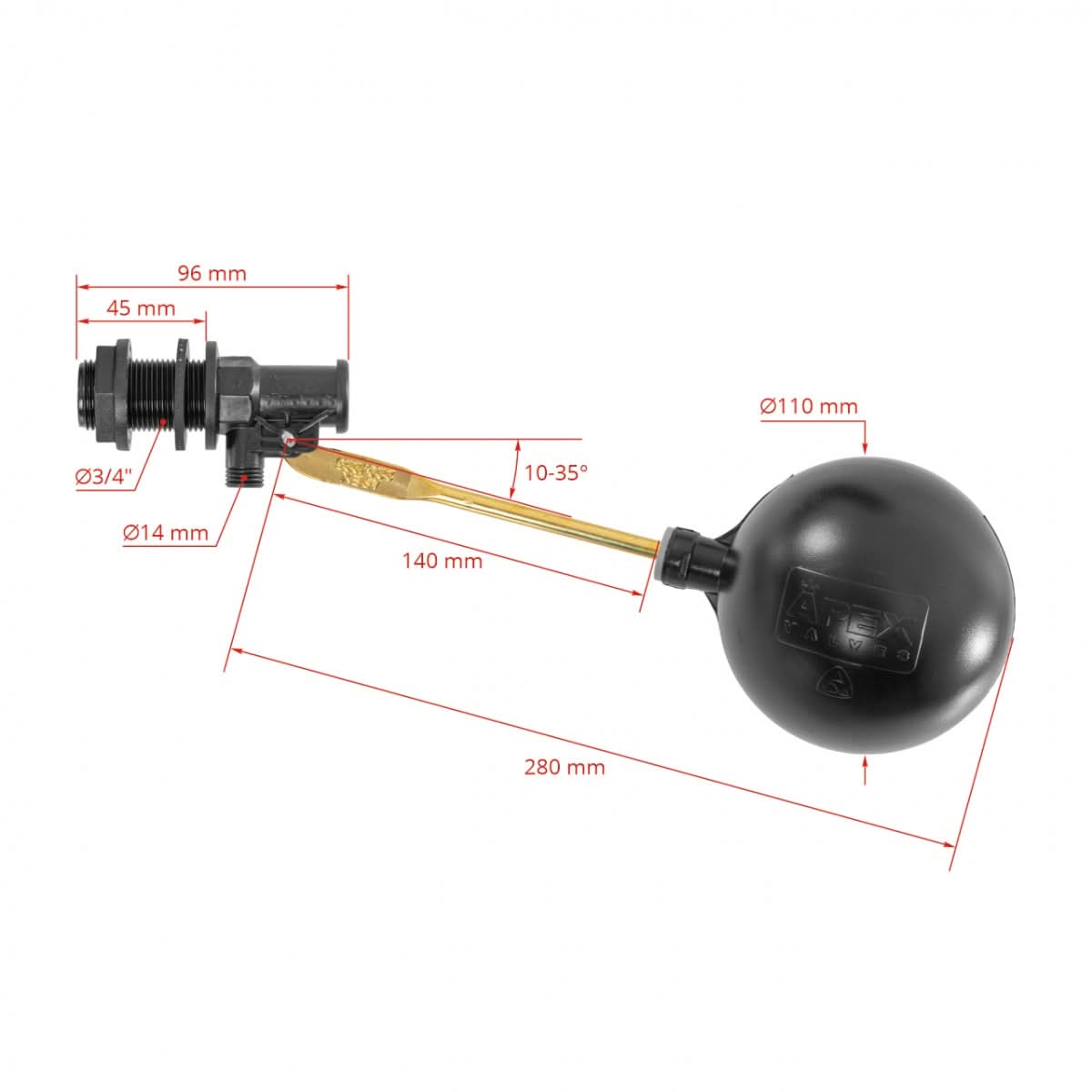 Supapa automata 220P cu plutitor pentru control nivel apa in adapatoare