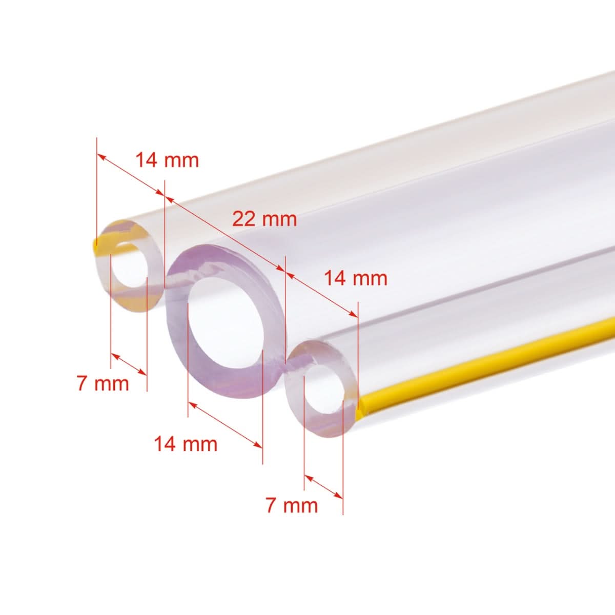 Furtun triplu vid + lapte 7/14 + 14/22 + 7/14 mm pentru aparate de muls - conectare colector, bidon și pulsator