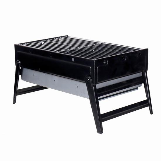 Gratar pe carbuni KLUGMEISTER KYCG02-B, material otel, inaltime gatire 24 cm, dimensini 43.5x29x24 cm