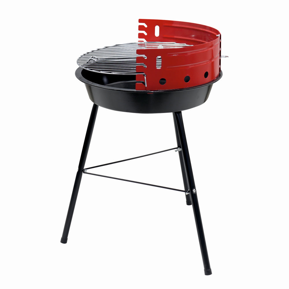 Gratar pe carbuni KLUGMEISTER KY23014, material otel, circular, portabil, inaltime gatire 53 cm, diametru gratar 33 cm