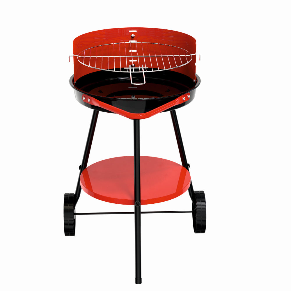 Gratar pe carbuni KLUGMEISTER KY23016A, material otel, circular, portabil, inaltime gatire 59-69 cm, cu roti deplasare