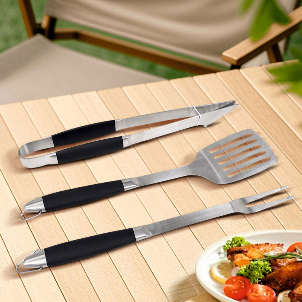 Set ustensile pentru gratar 3 piese KLUGMEISTER KYBBQ03N, spatula + cleste + furculita