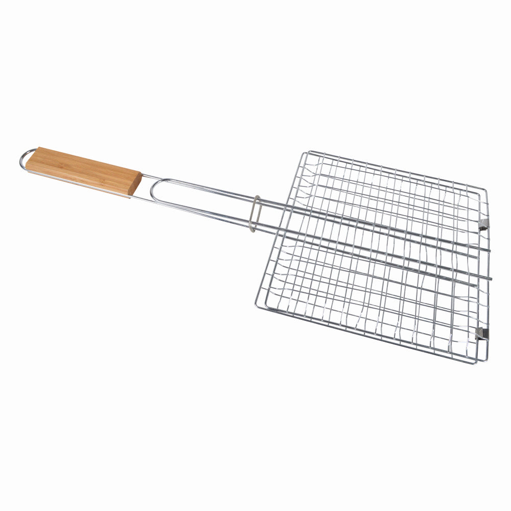 Suport carne pentru gratar KLUGMEISTER KY049, din otel, cu maner de lemn