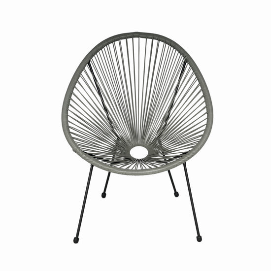 Set mobilier terasa/gradina KLUGMEISTER KJF3643, doua scaune + canapea + masuta, material otel + ratan, culoare gri
