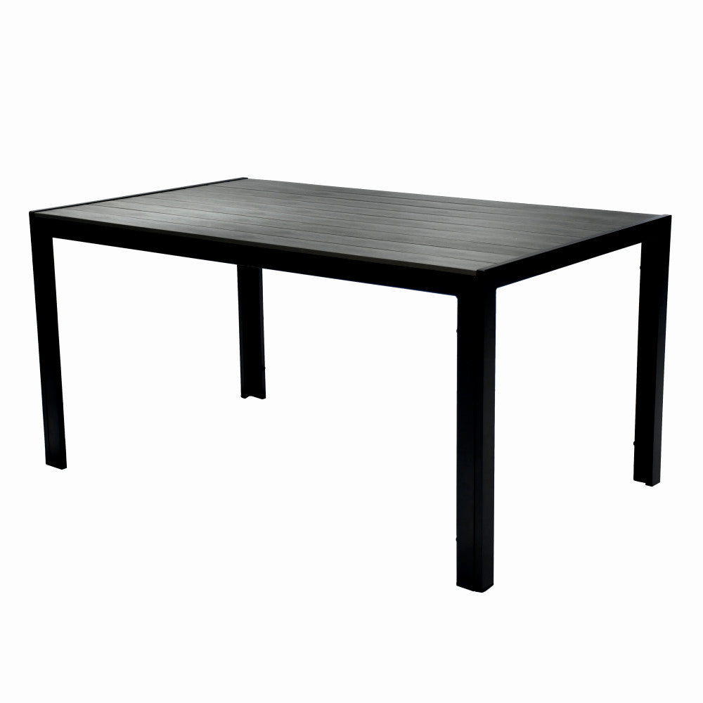 Set mobilier terasa/gradina KLUGMEISTER KJT2056, structura din otel, masa + 6 scaune din HDPE, culoare gri