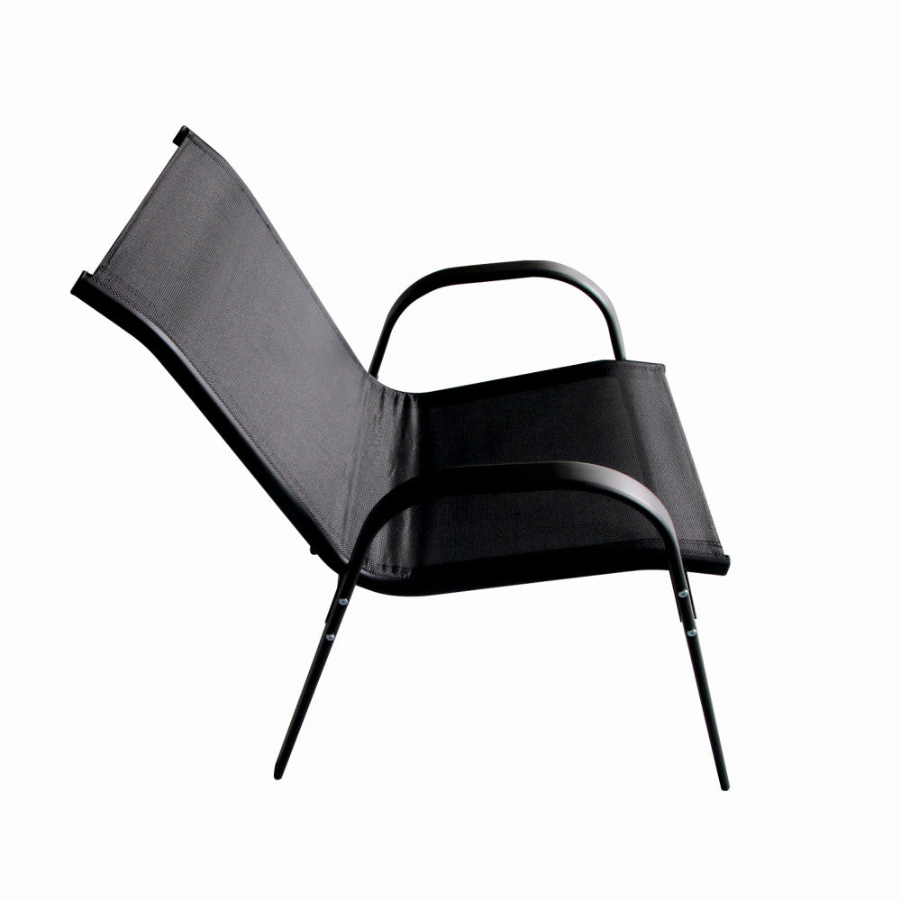 Set mobilier terasa/gradina KLUGMEISTER KJFT078, o canapea + doua scaune + o masa, culoare neagra