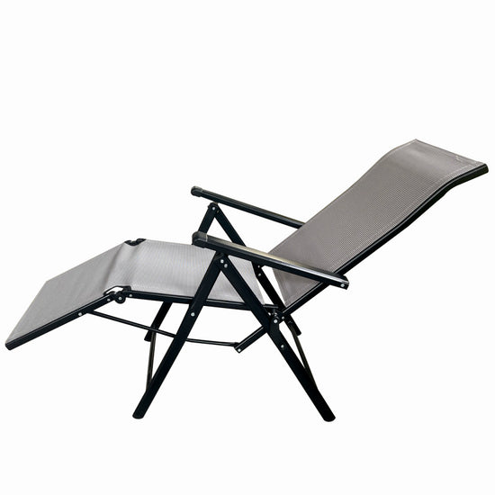 Sezlong pliabil de gradina din otel KLUGMEISTER KJF3792, pliabil, dimensiuni 165x48x115 cm, culoare gri