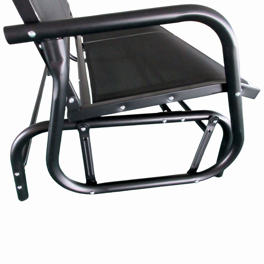 Banca pentru terasa/gradina din otel si plasa KLUGMEISTER KJF2379, dimensiuni 120x71x86 cm, culoare neagra