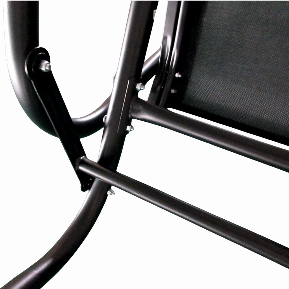 Banca pentru terasa/gradina din otel si plasa KLUGMEISTER KJF2379, dimensiuni 120x71x86 cm, culoare neagra