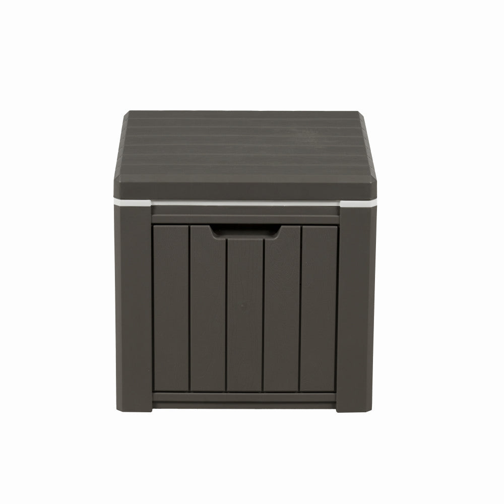 Lada depozitare pentru terasa/gradina din HDPE KLUGMEISTER KJF3146, 42x42x40.1 cm, volum 37 litri, culoare gri