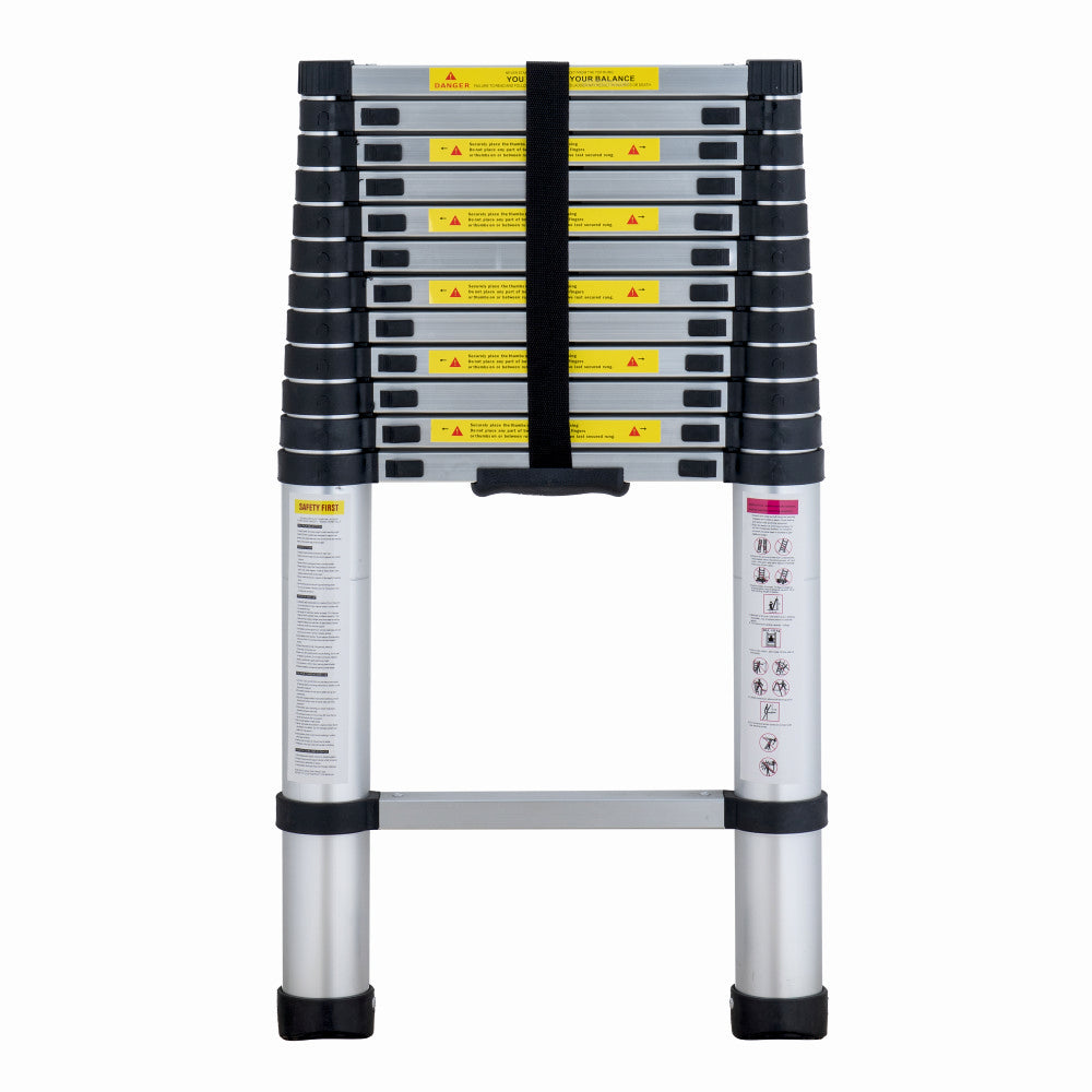 Scara telescopica din aluminiu ZEP TOOLS JL-101-3.8, 13 trepte, 3.8 metri, greutate maxima 150 kg