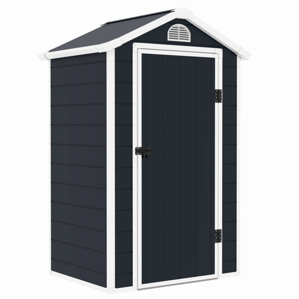 Casuta de gradina ZEP AVE-A, 134x104x204 cm, panel plastic 12 mm cu ranforsare metal, fereastra, ventilatie, baza inclusa