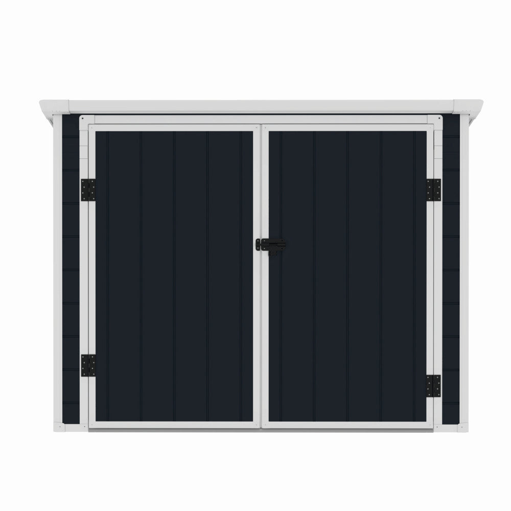 Casuta de gradina ZEP Colin-A, 199x90x149 cm, panel plastic 12 mm cu ranforsare metal, baza inclusa, incuiere cu lacat