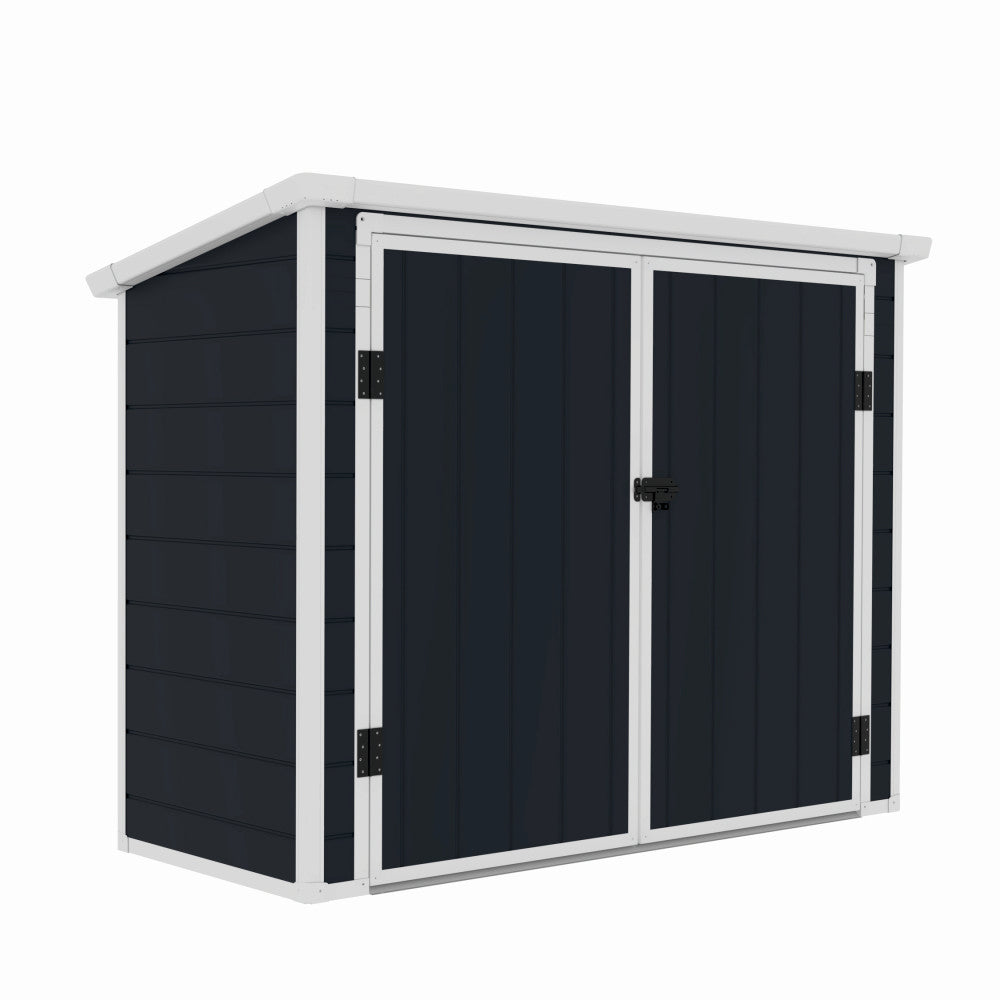 Casuta de gradina ZEP Colin-A, 199x90x149 cm, panel plastic 12 mm cu ranforsare metal, baza inclusa, incuiere cu lacat