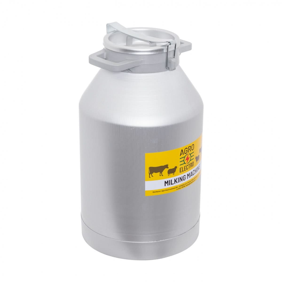 Bidon aluminiu 40 litri pentru transport lapte - capac tip clips, etans