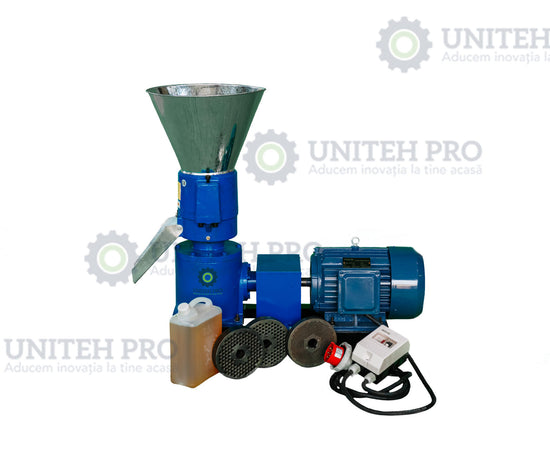 Granulator Furaje ZEP KL-150 cu 3 Matrite si Motor trifazat Inclus, Capacitate 150 kg/h