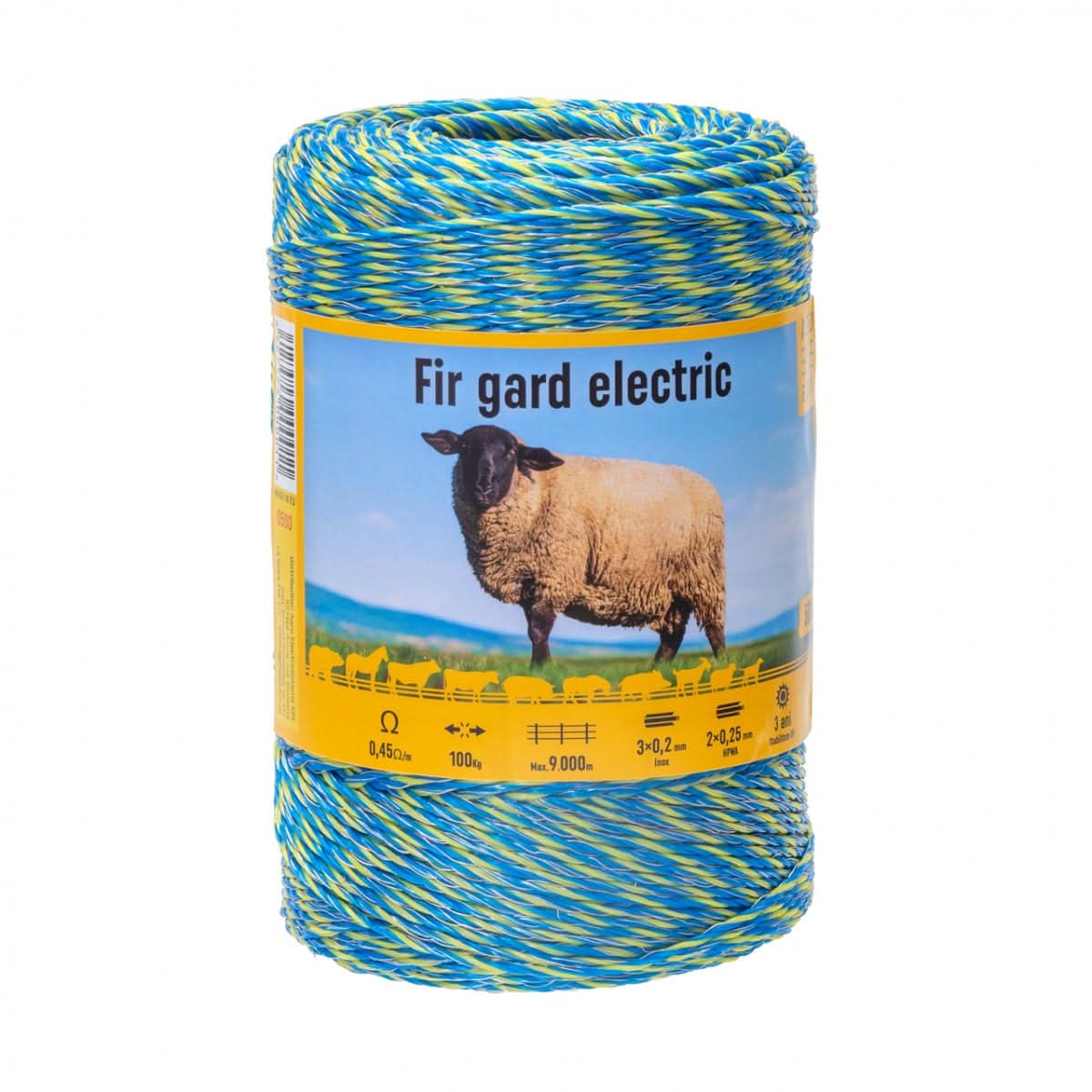 Fir gard electric 500m, rezistență 100kg, rezistență electrică 0,45Ω/m pentru animale domestice si salbatice