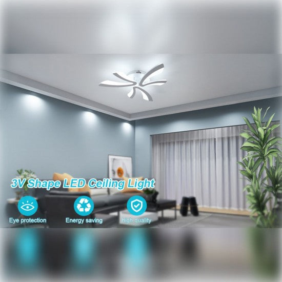 Lustra LED 40W, 6 Brate, Telecomanda IR, 3 Culori, 610 mm