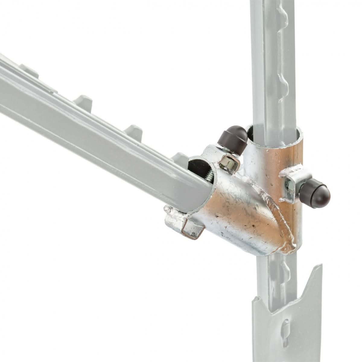 Set inceput gard T-post 2 conectori 6 suruburi 6 piulite 4 capace plastic